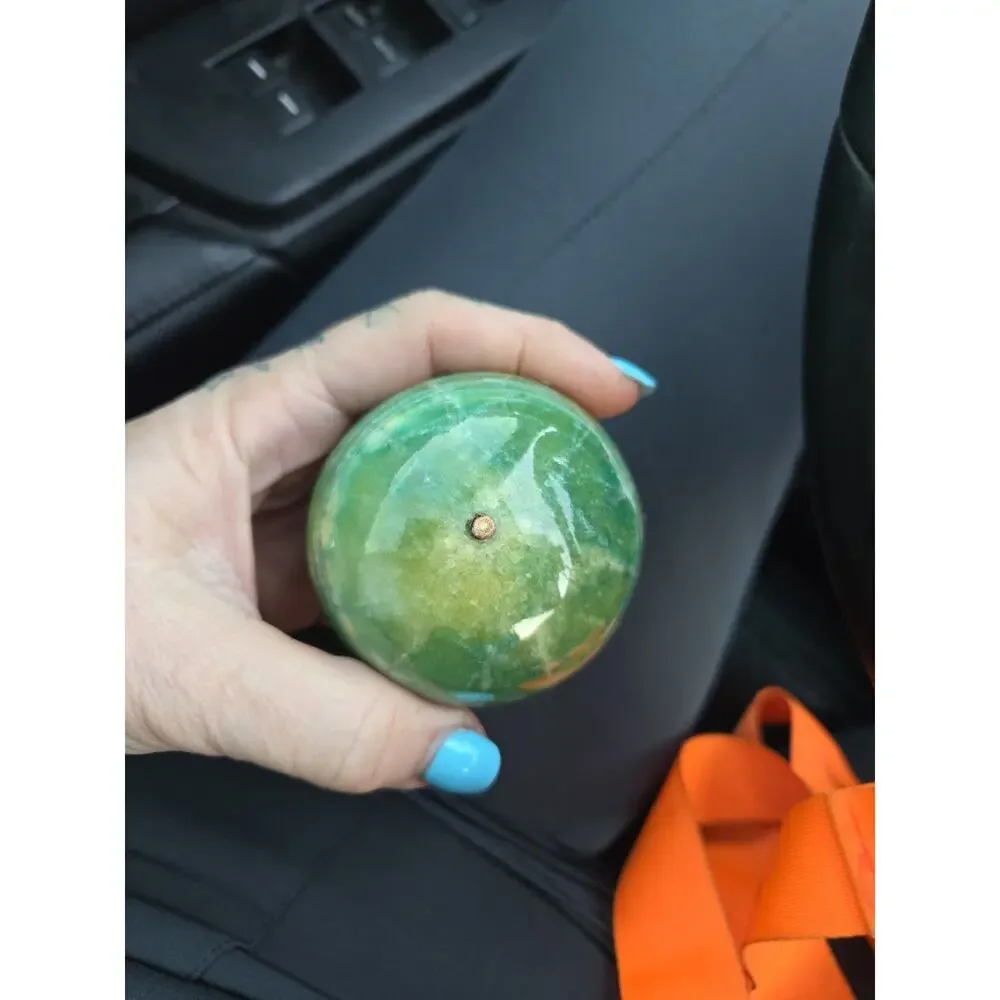 Vintage Alabaster Apple Green Stone Fruit | Italian Carved Decor
